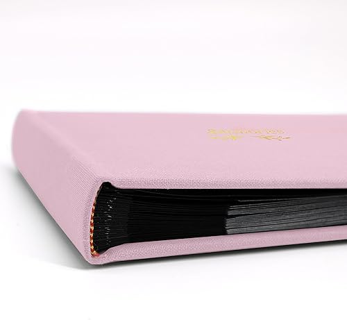 Holoary Small 4x6 Photo Album, Linen Hard Cover, Holds 50 Photos, Black Page Traditional Book Bound, Mini Brag Book Baby Album, Ideal For Wedding, Family Pictures, Gifts, Anniversary (Sky blue) - Jamouz