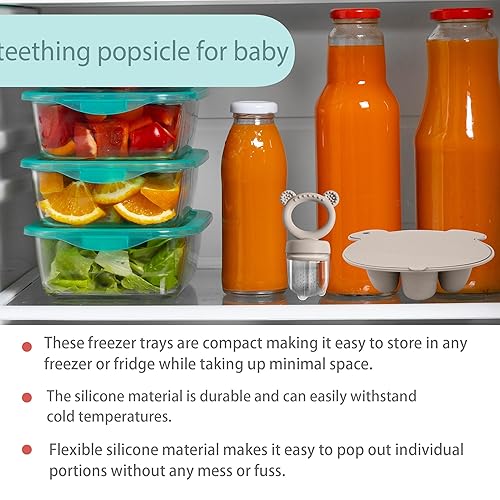 Baby Food Freezer Tray and Teething Popsicle Molds – The Perfect Solution for Your Little One's Teething and Feeding Needs - Jamouz