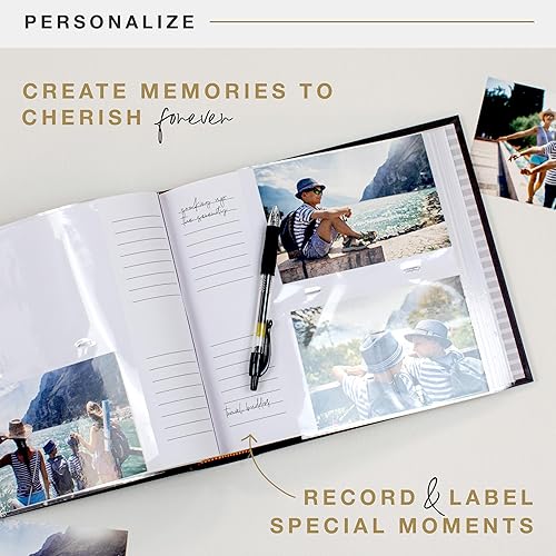 MCS 200-Pocket Fabric Baby 4x6 Photo Album with Writing Space, 8.5 x 8.5 Inches, Baby Pink - Jamouz