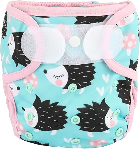 Baby Cloth Diaper Cover Nappy Hook and Loop Double Gusset 6.6lbs to 33lbs (Rabbits Wolves) - Jamouz