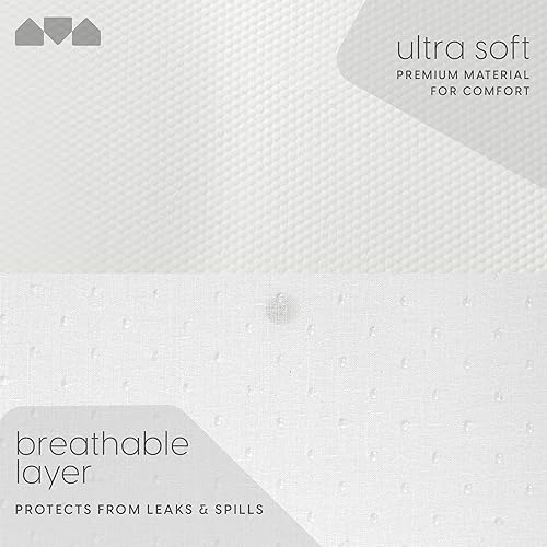 Milliard 2-Inch Ventilated Memory Foam Crib and Toddler Bed Mattress Topper with Removable Waterproof 65-Percent Cotton Non-Slip Cover - 52' x 27' x 2' White - Jamouz