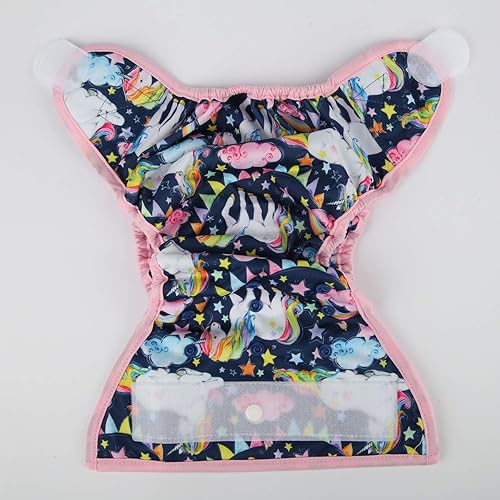 Baby Cloth Diaper Cover Nappy Hook and Loop Double Gusset 6.6lbs to 33lbs (Rabbits Wolves) - Jamouz