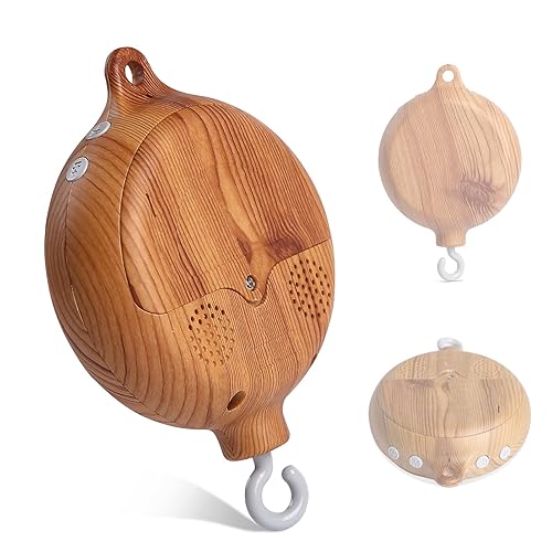 Crib Mobile Musical Box, HI BABY MONMENT Baby Rotary Mobile Crib,Imitation Wood Mobile Spinner for Crib 35 Lullabies Battery Operated with Rotating Hook Crib Mobile Motor,Volume Adjustable - Jamouz