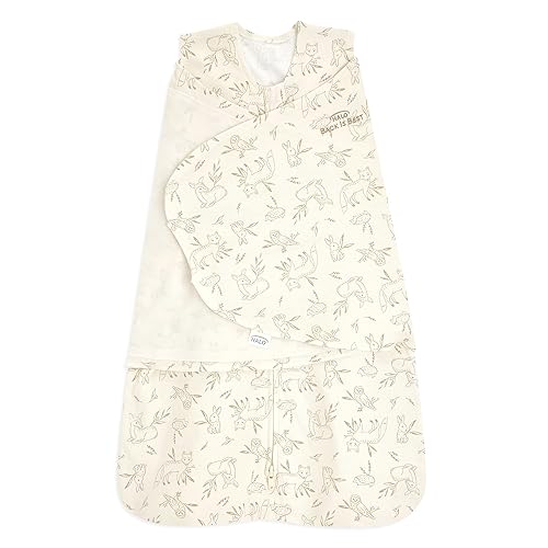 HALO 100% Cotton Sleepsack Swaddle, 3-Way Adjustable Wearable Blanket, TOG 1.5, Baby Blue, Newborn, 0-3 Months - Jamouz