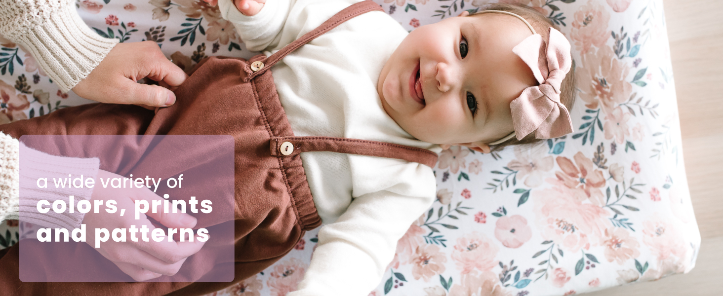 floral print changing pad cover