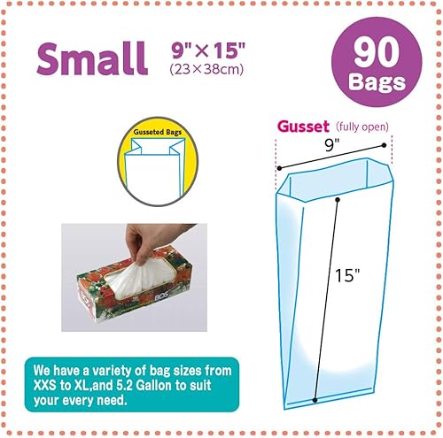 BOS Amazing Odor Sealing Disposable Bags for Diapers, Ostomy bags or any Sanitary Product Disposal -Durable and Unscented (90 Bags) [Size: S, Color: White] - Jamouz