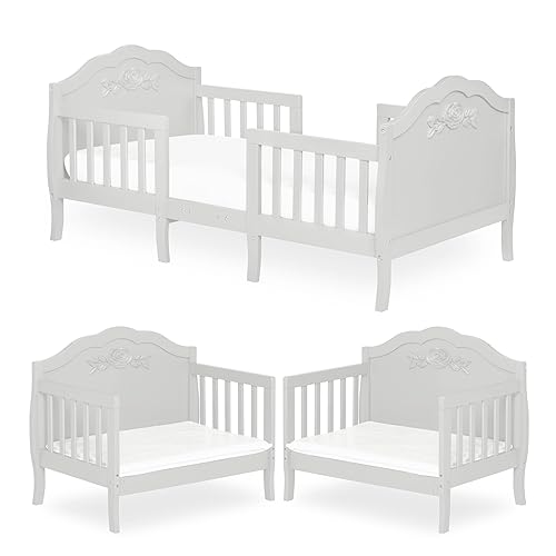 Rose 3-in-1 Convertible Toddler Bed in Blush Pink, Greenguard Gold Certified, JPMA Certified, Safety Rails, Made of Sustainable New Zealand Pinewood - Jamouz