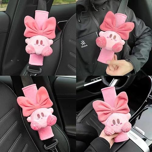 Car Seatbelt Cover Kirby Stocking Stuffers Cute Creative Safety Seatbelt Shoulder Pad Auto Accessory Neck Cushion Protector Seatbelt Shoulder Protector Decoration Nice Gift (2-Pack (Rabbit & Bowknot)) - Jamouz