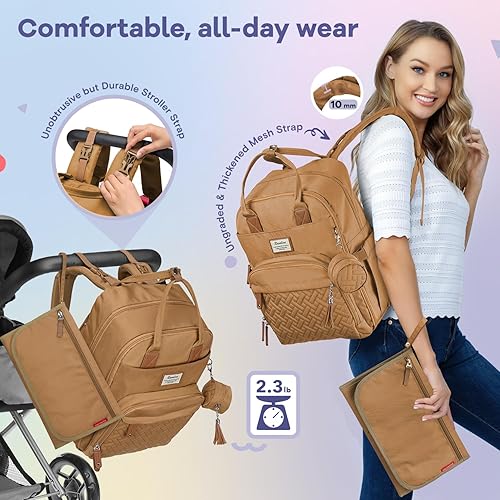 RUVALINO Diaper Bag Backpack, Multifunction Travel Pack Maternity Baby Changing Bags, Large Capacity, Waterproof, Black - Jamouz