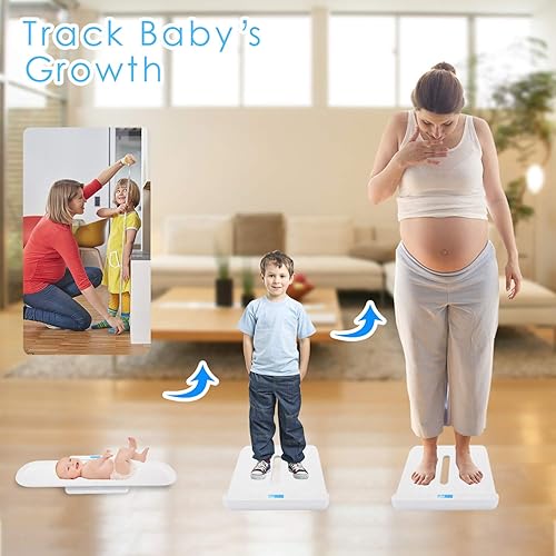 MEKBOK Pet Scale with Tape Measure, Multi-Function Baby Scale, Infant Scale Digital Weight with Height Tray(Max: 70cm), Measure Weight Accurately(Max: 220lb), Perfect for Toddler/Puppy /Cat/Dog/Adult - Jamouz