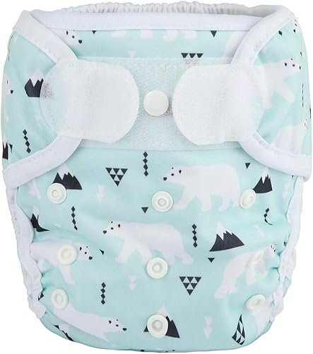 Baby Cloth Diaper Cover Nappy Hook and Loop Double Gusset 6.6lbs to 33lbs (Rabbits Wolves) - Jamouz