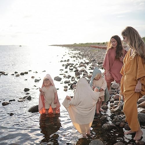 mushie Baby Hooded Towel | Organic Cotton (Blush) - Jamouz