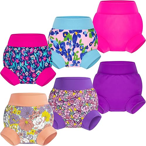 BIG ELEPHANT 6Pcs Baby Swim Diaper, Waterproof Reusable Swimming Diapers for Boys, Soft Breathable Swim Wear - Jamouz
