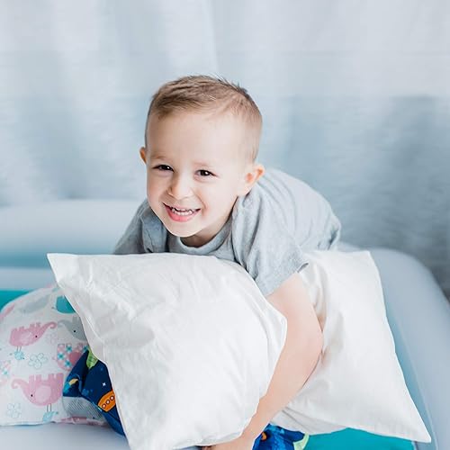 Little Sleepy Head Toddler Pillow for Kids (13 x 18) Bundle with Cozy White 100% Cotton Toddler Pillowcase - 2 Items - Jamouz