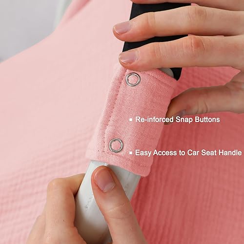 100% Muslin Cotton Car Seat Cover Baby, Carseat Canopy Cover, Universal Fit Stroller Covers for Boys and Girls (Roman Green) - Jamouz