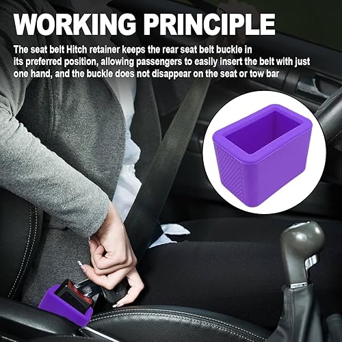 stymart 2PCS Safety Belt Buckle Holder, Silicone Safety Belt Buckle Booster, Keep the Safety Belt Buckle Upright and Stable, Silicone Safety Belt Buckle Booster Suitable for Kids (Black) - Jamouz