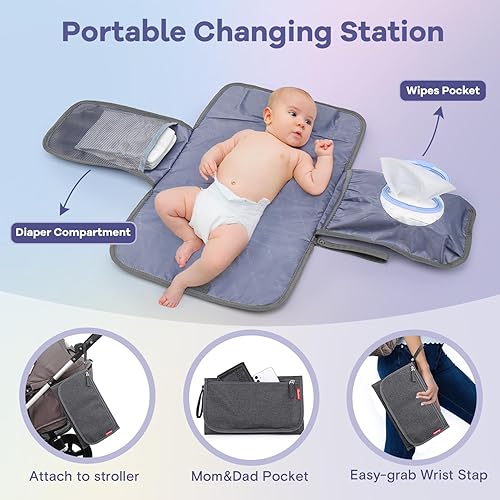 RUVALINO Diaper Bag Backpack, Multifunction Travel Pack Maternity Baby Changing Bags, Large Capacity, Waterproof, Black - Jamouz