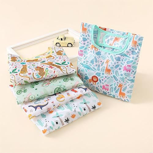 Long Sleeved Bibs, Pack of 5,Lightweight Waterproof Shirt Bibs for Baby Toddler 6-30 Months - Jamouz