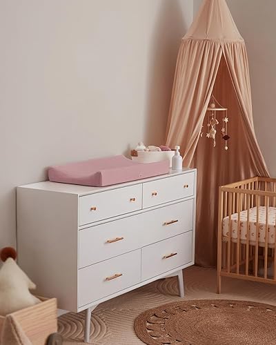 Blissful Diary Muslin Changing Pad Cover for Girls Boys, Ultra Soft Breathable Cotton, Baby Diaper Change Table Pad Covers, 2Pack (Roman Green&Leaf) - Jamouz