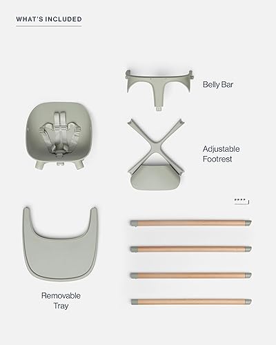 Lalo The Chair Convertible 3-in-1 High Chair - Wooden High Chair for Babies & Toddlers, Baby High Chair with Dishwasher Safe Tray, Adjustable Footrest, Coconut - Jamouz