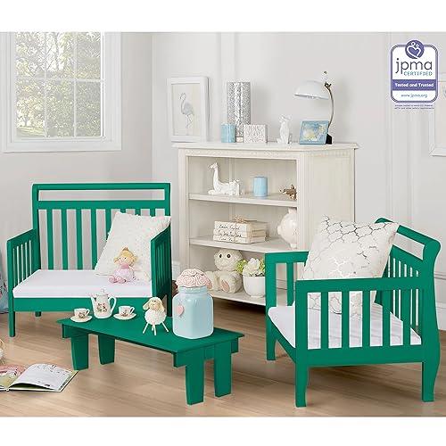 Emma 3-In-1 Convertible Toddler Bed In Fuschia Pink, Converts To Two Chairs And-Table, Low To Floor Design, JPMA Certified, Non-Toxic Finishes, Safety Rails - Jamouz