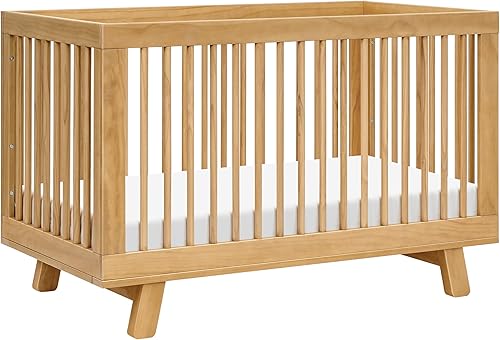 babyletto Hudson 3-in-1 Convertible Baby Crib with Toddler Bed & Daybed Conversion - Easy to Assemble - GREENGUARD Gold Certified w/ 4 Adjustable Mattress Heights - Natural - Jamouz