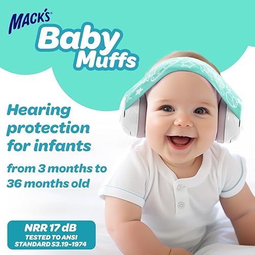 Mack's Baby Muffs | Baby Ear Muffs Noise Protection | High NRR | Noise Cancelling Headphones for Babies & Toddlers - Jamouz