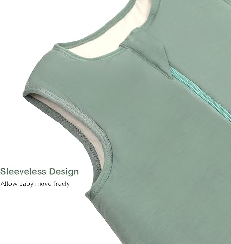 Rayon Made from Bamboo Toddler Sleep Sack with Feet, 1.5 TOG Sleeveless Toddler Sleep Sack, 2-Way Zipper - Jamouz