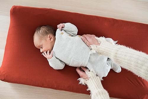 Copper Pearl Premium Knit Changing Pad Cover Soft, Stylish, and Universal Fit for All Standard Diaper Changing Pads, Trendy Design Changing Pad Covers, Briar - Jamouz