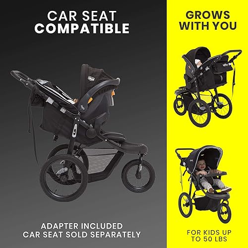 Jeep Hydro Sport Plus Jogger by Delta Children, Includes Car Seat Adapter, Black, Neoprene, Leather - Jamouz