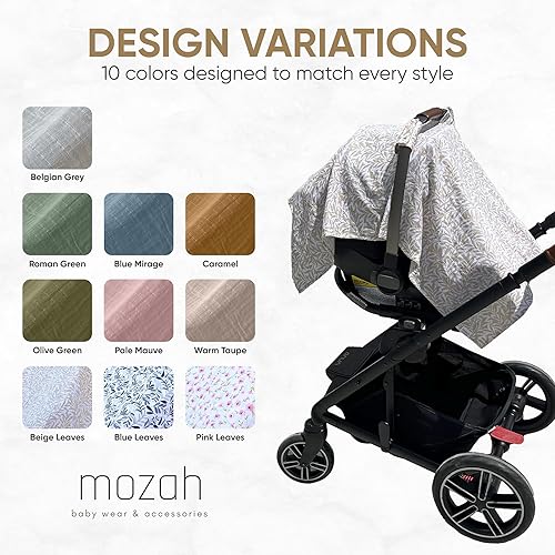 MOZAH Baby Multi-Use Cover: 9-in-1 Car Seat Covers Canopy Cover, Breathable Breastfeeding Cover, Stroller Cover & More, Boys & Girls Shower Gifts (Warm Taupe) - Jamouz