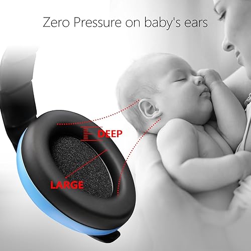 Baby Ear Protection Noise Cancelling Headphones for Babies for 3 Months to 3 Years (Blue) - Jamouz