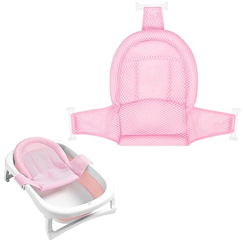 Colorlife Baby Bath Seat Support Net Infant Bathing Seat Support Mat, Adjustable Comfortable Non-Slip Five-Pointed Baby Shower Net Bathtub Sit Up Mesh for Newborn 0-6 Months-Pink(No Bathtub) - Jamouz