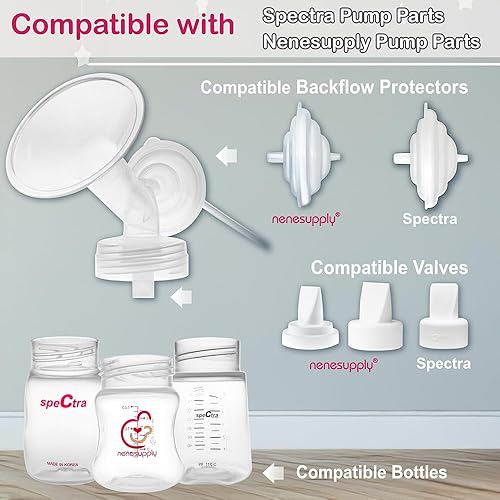 Nenesupply 2pc 17mm Flanges Compatible with Spectra S1 Spectra S2 Synergy Gold Breastpumps Replacement to Spectra Pump Parts and Spectra Flange Replace Spectra S2 Parts and Spectra 17mm - Jamouz