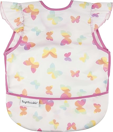 Tiny Twinkle Mess Proof Baby Bib - Waterproof Toddler and Baby Apron Bib - Machine Washable - PFAS and BPA Free - Jamouz