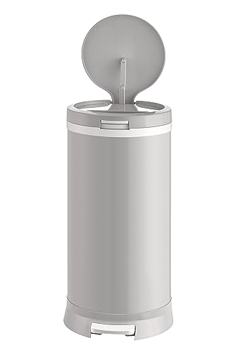 Premium Steel Diaper Waste Pail with Step Open, Gray - Jamouz