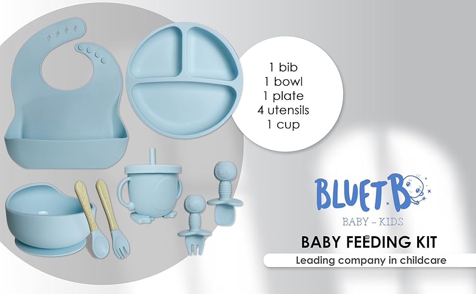Baby - Silicone Baby Tableware - Baby Suction Plate  - Silicone Baby Plate Set
