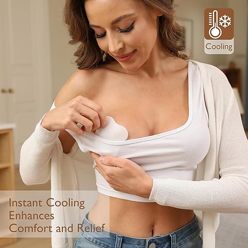 Hydrogel Nipple Gel Pads for Breastfeeding: Soothing Nursing Pads Reusable Instant Cooling Relief | Promotes Healing Irritated Nipples - 6 Packs(12 Count) - Jamouz