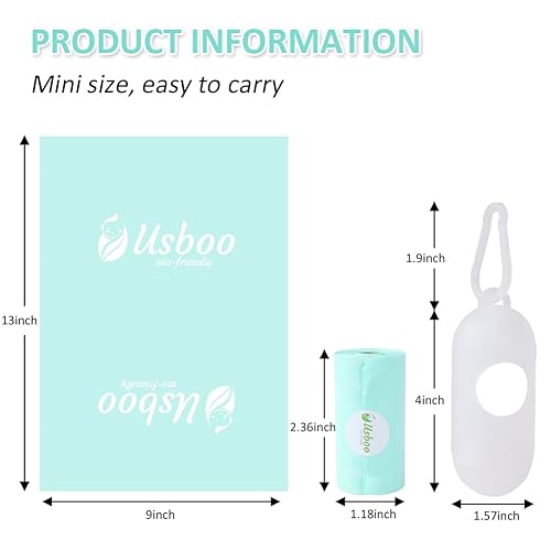 Baby Disposable Diaper Bags, Waste Bags 8 Refill Rolls/120 Bags with Dispenser, Convenient and Quick Diaper Disposal, Unscented - Jamouz