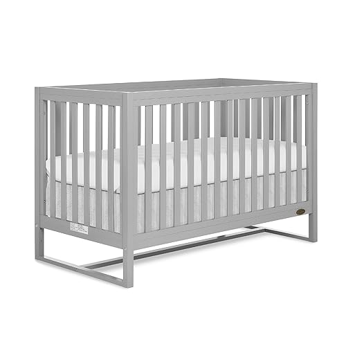 Arlo 5-in-1 Convertible Crib in Pebble Grey, JPMA Certified, 3 Mattress Height Settings, Non-Toxic Finish, Made of Sustainable and Sturdy Pinewood - Jamouz