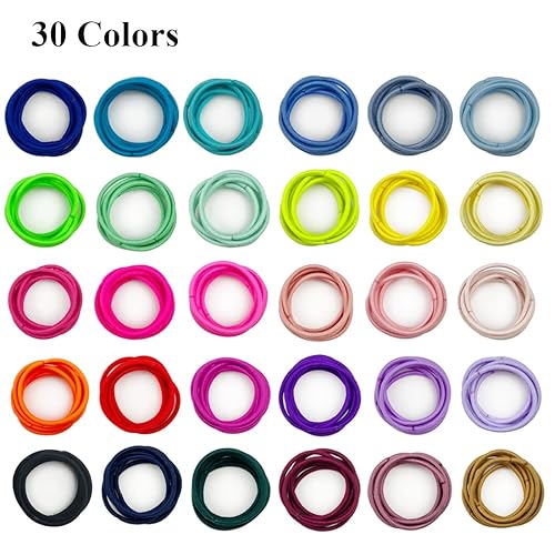 300PCS Black Elastic Hair Ties,2.2cm in Diameter No Crease Small Hair Elastics, Finger Rubber Hair Elastics Hair Ponytail Holders for Women Girls Toddlers Kids - Jamouz
