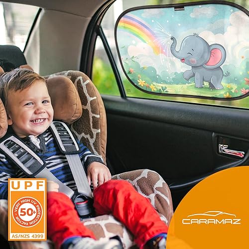 Car Window Shade for Baby with Certified UV-Protection 2 Pack - 20'x12' - Jamouz