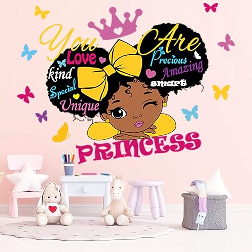 Black Girl Magic Inspirational Wall Quotes I Am Special Motivational Saying African American Wall Sticker for Nursery Baby Toddler Room Afro Kid Bedroom Playroom Wall Decoration Home Decor - Jamouz