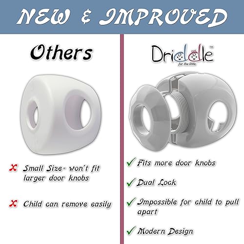New & Improved - Door knob Baby Safety Cover - 5 Pack - Deter Little Kids from Opening Doors with A Child Proof Door Handle Lock - Driddle - Jamouz