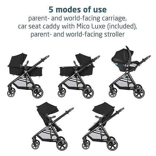 Maxi-Cosi Zelia™ Luxe 5-in-1 Modular - Baby Travel System Car Seat and Stroller, Infant Car Seat and Stroller Combo, Baby Car Seat and Stroller Combo in New Hope Tan - Jamouz