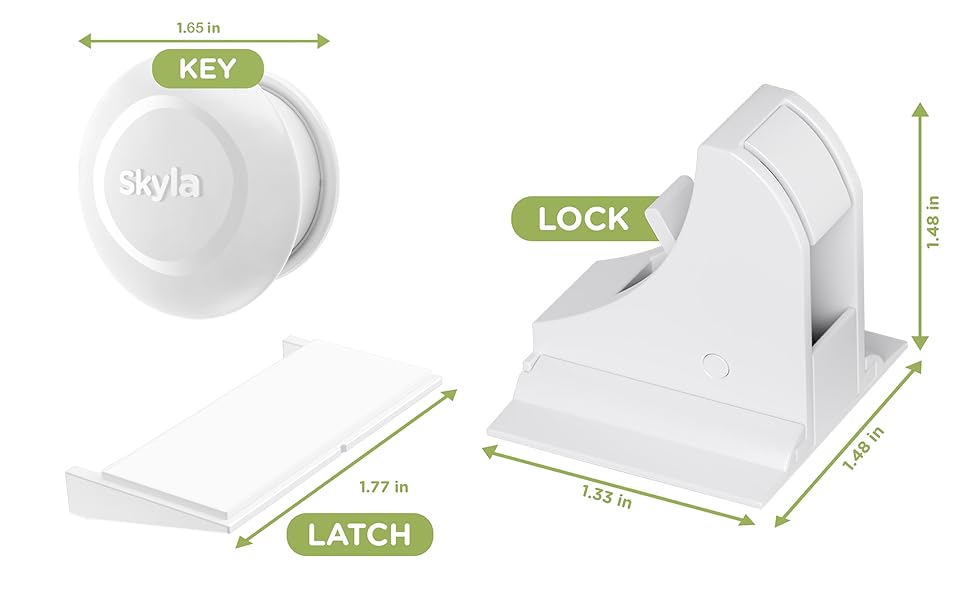 dimensions of skyla homes  magnetic cabinet  locks sizes measures
