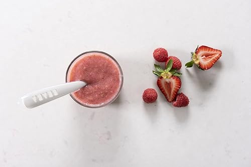 BEABA Baby's First Foods Spoon Set, Original Silicone Baby Spoons, Baby Essentials, Baby Spoons, Pack of 4 Baby Gift Set, BPA Lead & Phthalate Free, Rain - Jamouz