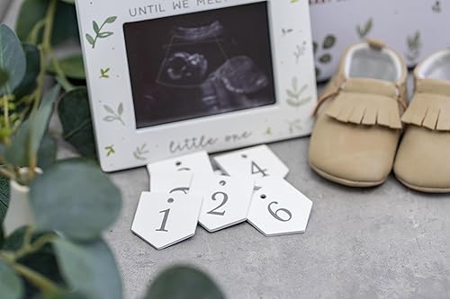Ultrasound Picture Frames | Baby Countdown | Baby Sonogram Picture Frame w/Number Tiles | Grandparents Baby Announcement Pregnancy Countdown Frame | Sonogram Frame Pregnancy Gift | Love at First Sight - Jamouz