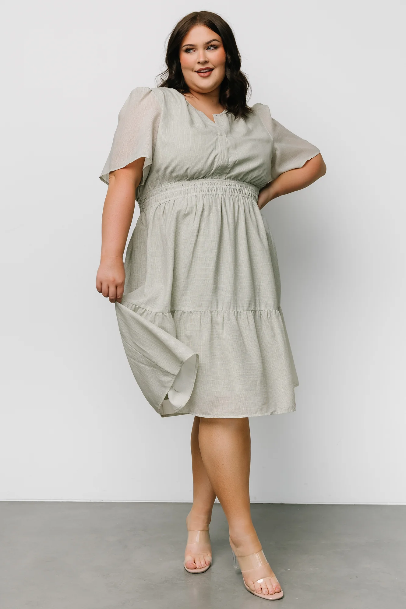 Dita Short Dress | Sage - Jamouz