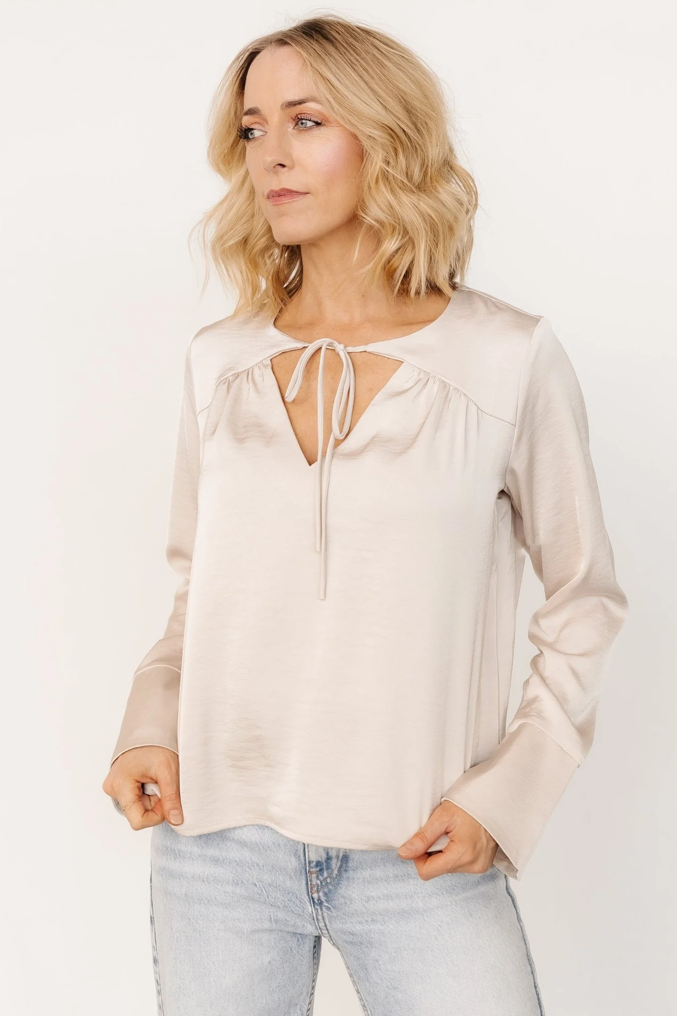 Westminster Satin Top | Pearl - Jamouz